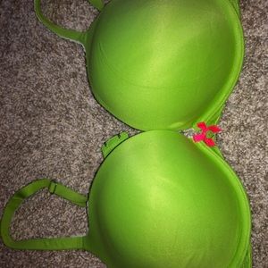 Lime green VS push-up bra